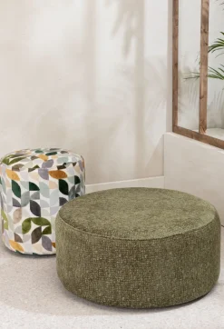 New XOOON BeautiQ - Elite poef - rond 42 cm in de kleur Olijf