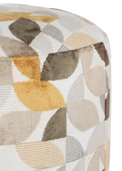 Clearance XOOON BeautiQ - Elite poef - rond 42 cm in de kleur Crème