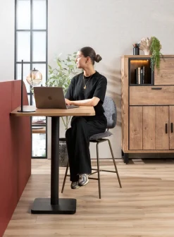 New XOOON Brest bartafel vintage oak (75x75cm) kleur Zwart van COCOmaison