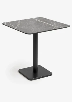 Sale XOOON Brest bistrotafel marble light grey (75x75cm) kleur Zwart