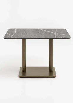 Sale XOOON Brest bistrotafel marble light grey (120x75cm) kleur Goud