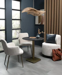 New XOOON Brest bistrotafel marble onyx (D80cm) kleur Goud van COCOmaison