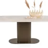 Hot XOOON Brianto, eetkamertafel 240 x 100 cm - keramiek blad Travertin - Steel Brown