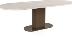 Hot XOOON Brianto, eetkamertafel 240 x 100 cm - keramiek blad Travertin - Steel Brown