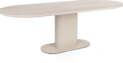 Best XOOON Brianto, eetkamertafel 240 x 100 cm - keramiek blad Travertin - Creme