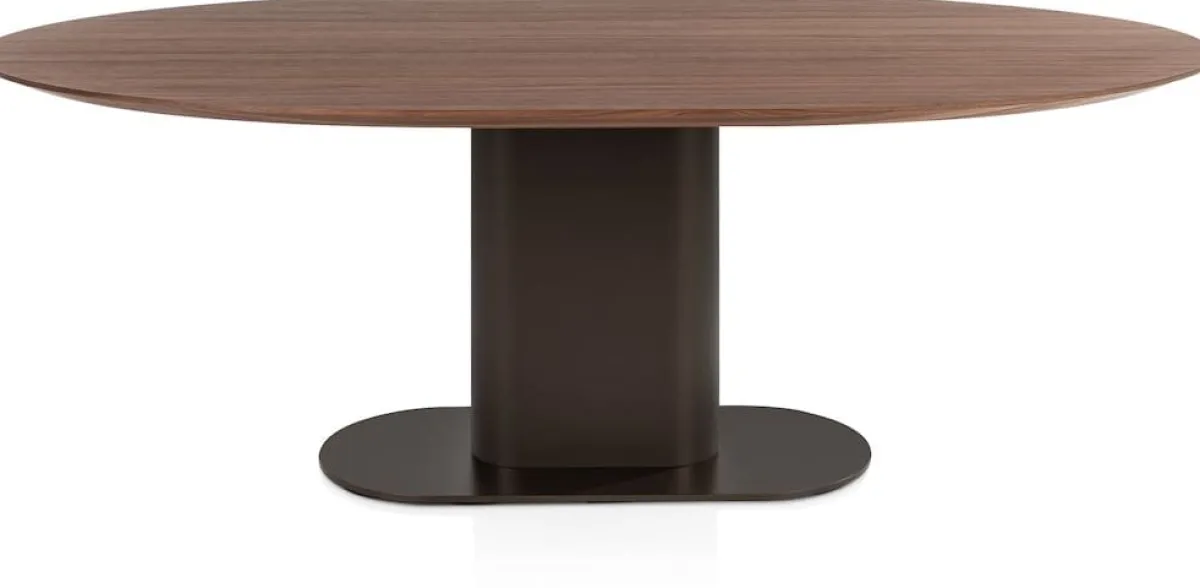 Sale XOOON Brianza, eetkamertafel 210 x 100 cm - walnoot fineer - Steel Brown