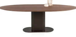 Outlet XOOON Brianza, eetkamertafel 240 x 100 cm - walnoot fineer - Steel Brown
