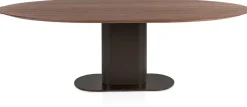 Outlet XOOON Brianza, eetkamertafel 240 x 100 cm - walnoot fineer - Steel Brown