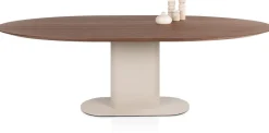Hot XOOON Brianza, eetkamertafel 240 x 100 cm - walnoot fineer - Creme