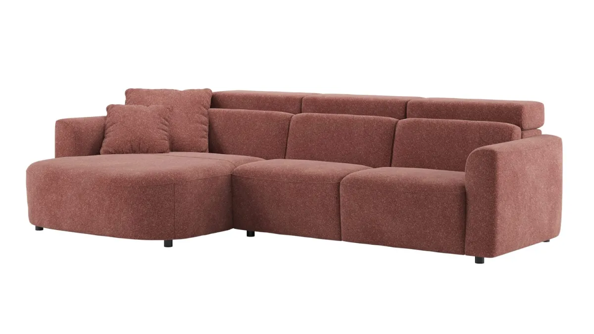 Discount XOOON Cantello, Longchair curved links incl. 2 armkussens - 2,5 zits arm rechts