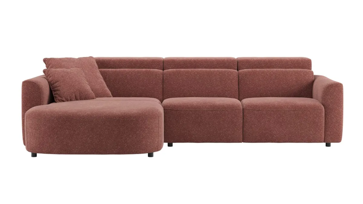 Discount XOOON Cantello, Longchair curved links incl. 2 armkussens - 2,5 zits arm rechts