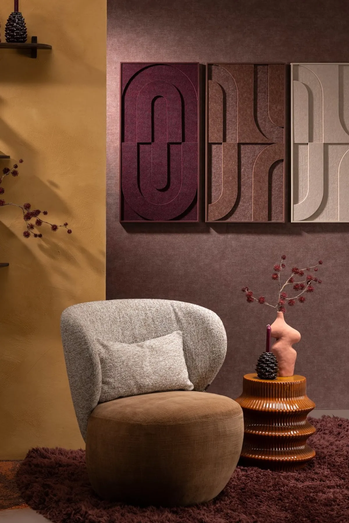 Discount XOOON COCOmaison, Jace schilderij 48x96cm - bruin