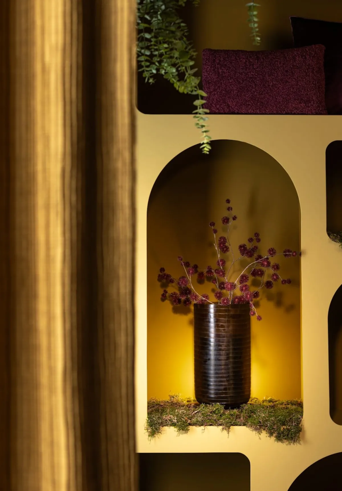 Best XOOON COCOmaison, Thistle spray kunstbloem 85cm - Bordeaux