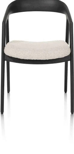 Online XOOON DANTE armstoel - eik antraciet met gestoffeerde zit in stof Brioni