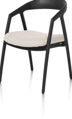 Online XOOON DANTE armstoel - eik antraciet met gestoffeerde zit in stof Brioni