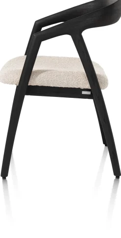 Online XOOON DANTE armstoel - eik antraciet met gestoffeerde zit in stof Brioni