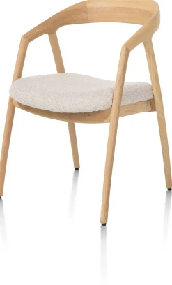 Clearance XOOON DANTE armstoel - eik naturel met gestoffeerde zit in stof Brioni