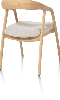 Clearance XOOON DANTE armstoel - eik naturel met gestoffeerde zit in stof Brioni