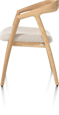 Clearance XOOON DANTE armstoel - eik naturel met gestoffeerde zit in stof Brioni