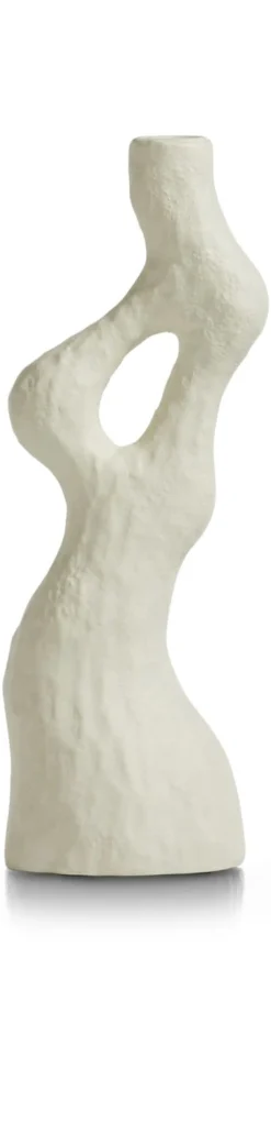 Online XOOON Debra abstracte vaas creme wit H32cm - COCOmaison