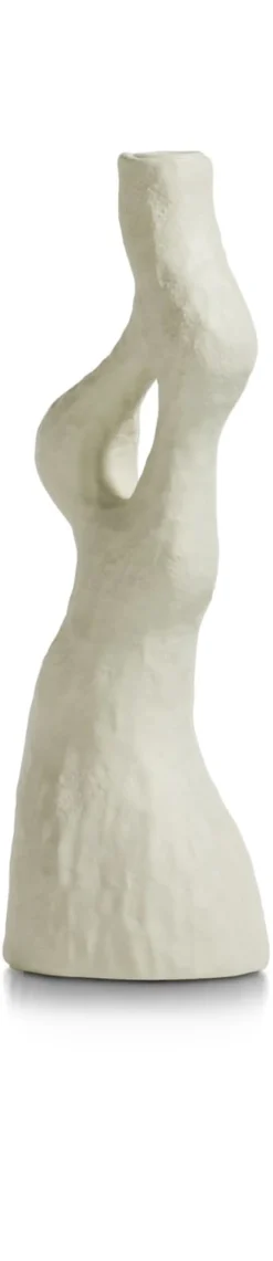 Online XOOON Debra abstracte vaas creme wit H32cm - COCOmaison