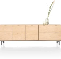 New XOOON Elements, dressoir 240 cm - 3-deuren + 2-laden incl. metalen poten - natural