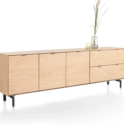 New XOOON Elements, dressoir 240 cm - 3-deuren + 2-laden incl. metalen poten - natural