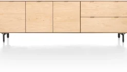 New XOOON Elements, dressoir 240 cm - 3-deuren + 2-laden incl. metalen poten - natural