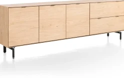 New XOOON Elements, dressoir 240 cm - 3-deuren + 2-laden incl. metalen poten - natural