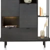 Hot XOOON Elements, Highboard Onyx 90 cm + boekenkast 30 x 120 cm + platform 130 cm met 2 metalen poten