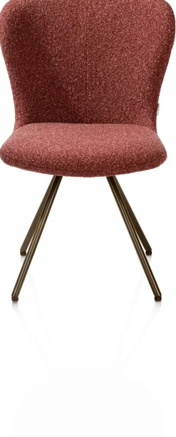 Discount XOOON Ethan, eetkamerstoel - draaibaar steelbrown - 4-poot - stof Cloudy - koper