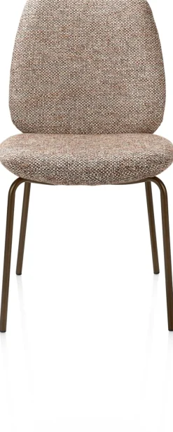 New XOOON Fae, eetkamerstoel - 4-pootjes steelbrown - stof Bellini - koper