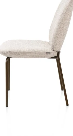 Clearance XOOON Fae, eetkamerstoel - 4-pootjes steelbrown - stof Bellini - Creme