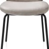Discount XOOON Fae, eetkamerstoel - 4-pootjes rough off black - stof Pala - Lichtgrijs