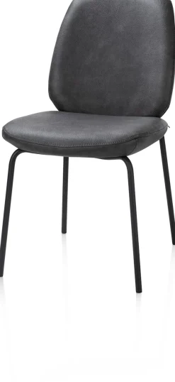 Discount XOOON Fae, eetkamerstoel - 4-pootjes rough off black - stof Pala - Antraciet