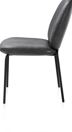 Discount XOOON Fae, eetkamerstoel - 4-pootjes rough off black - stof Pala - Antraciet