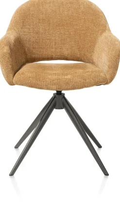 XOOON FINN armstoel terugdraai - stof Livigno - okergeel