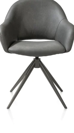 New XOOON Finn, armstoel terugdraai - graphiet frame - stof Pala - Groen