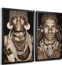 Discount XOOON Hamar Woman schilderij 75x125cm in de kleur Multi Color