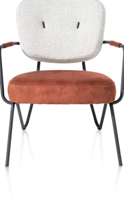 Discount XOOON June fauteuil in combi stof met zwart metalen frame