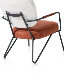 Discount XOOON June fauteuil in combi stof met zwart metalen frame