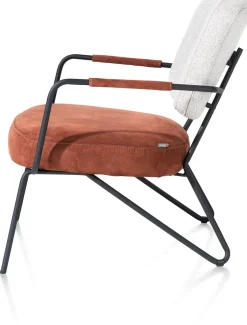 Discount XOOON June fauteuil in combi stof met zwart metalen frame