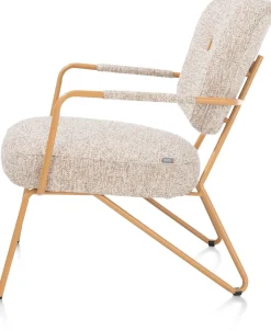 Discount XOOON June fauteuil in combi stof met zwart metalen frame