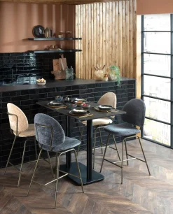 XOOON Kjel barstoel - champagne frame in de kleur Antraciet