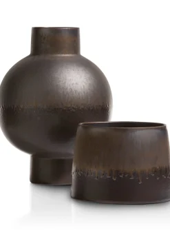 New XOOON Lara keramieken bloempot met metallic finish H17cm