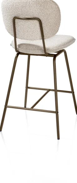XOOON Lexi, barstoel - steelbrown - draaibaar - stof Cloudy - beige