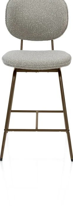 Best XOOON Lexi, barstoel - steelbrown - draaibaar - stof Cloudy - Olijf