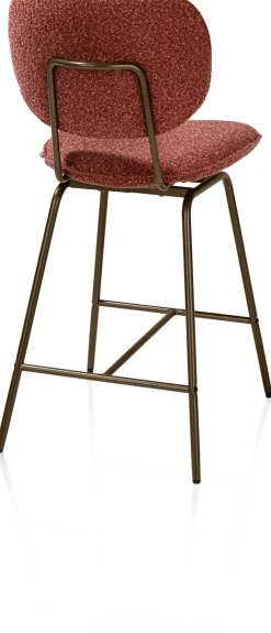 New XOOON Lexi, barstoel - steelbrown - draaibaar - stof Cloudy - koper