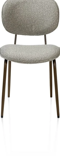 Best XOOON Lexi, eetkamerstoel - steelbrown - stof Cloudy - Olijf