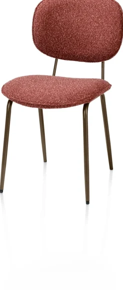 Outlet XOOON Lexi, eetkamerstoel - steelbrown - stof Cloudy - koper